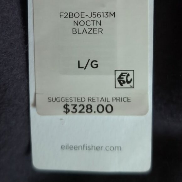 NEW EILEEN FISHER XL Jacket Boiled Wool Blazer Easy Fit Nocturne - Picture 6 of 8